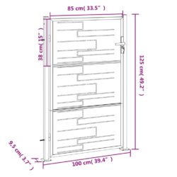 Hageport 100×125 cm rustfritt stål