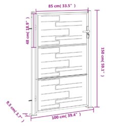 Hageport 100×150 cm rustfritt stål