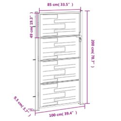 Hageport 100×200 cm rustfritt stål