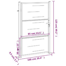 Hageport 100×125 cm rustfritt stål