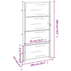 Hageport 100×180 cm rustfritt stål