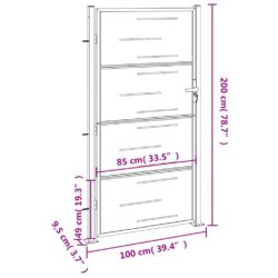 Hageport 100×200 cm rustfritt stål