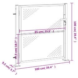 Hageport 100×100 cm rustfritt stål