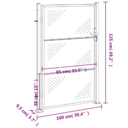 Hageport 100×125 cm rustfritt stål