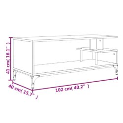 TV-benk svart 102x40x41 cm konstruert tre pulverlakkert stål