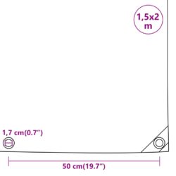 Presenning grå 1,5×2 m 650 g/m²