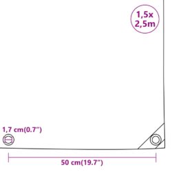 Presenning grå 1,5×2,5 m 650 g/m²