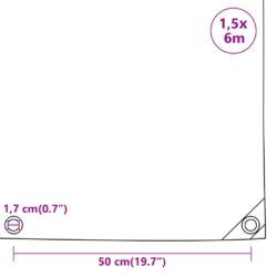 Presenning antrasitt 1,5×6 m 650 g/m²