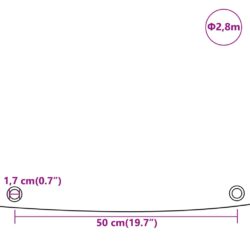 Presenning hvit Ø 2,8 m 650 g/m²