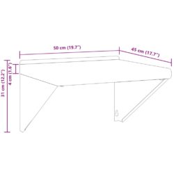 Hyllebraketter 4 stk 23,5×2,5×15,5 cm svart rustfritt stål