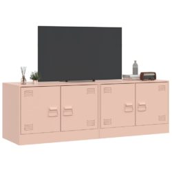 TV-benker 2 stk rosa 67x39x44 cm stål