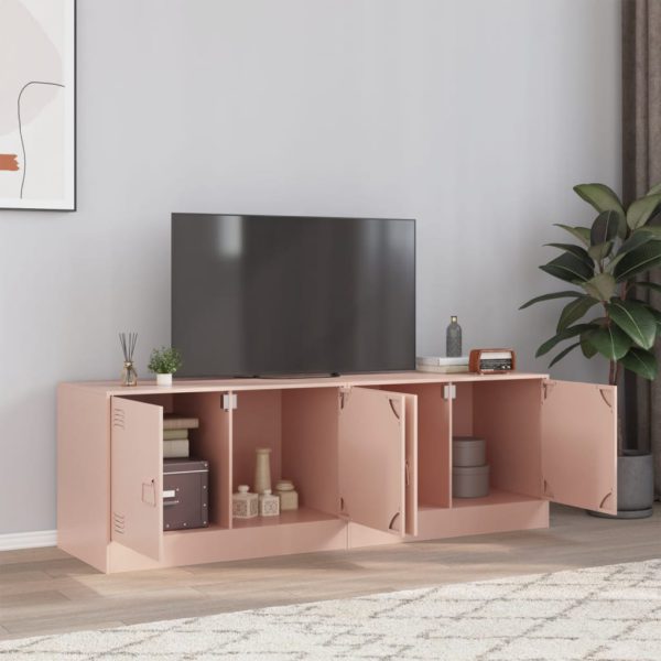 TV-benker 2 stk rosa 67x39x44 cm stål