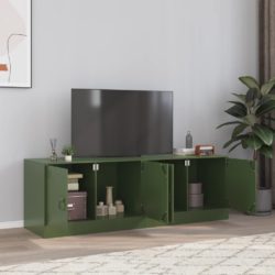 TV-benker 2 stk olivengrønn 67x39x44 cm stål