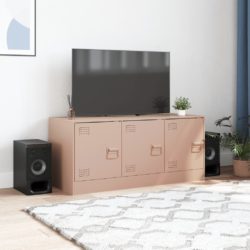 TV-benk rosa 99x39x44 cm stål