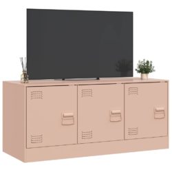 TV-benk rosa 99x39x44 cm stål