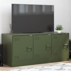 TV-benk olivengrønn 99x39x44 cm stål