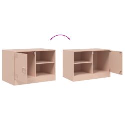 TV-benker 2 stk rosa 67x39x44 cm stål