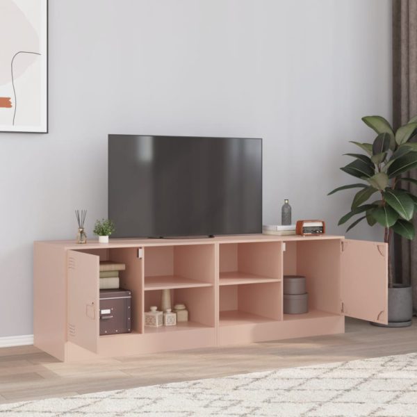 TV-benker 2 stk rosa 67x39x44 cm stål