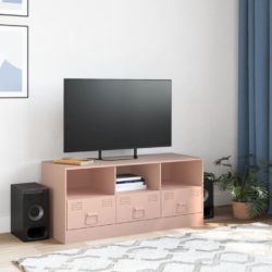 TV-benk rosa 99x39x44 cm stål