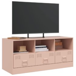 TV-benk rosa 99x39x44 cm stål