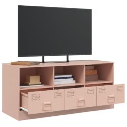 TV-benk rosa 99x39x44 cm stål