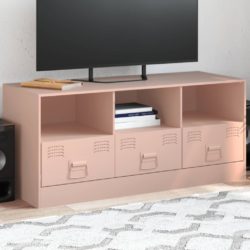 TV-benk rosa 99x39x44 cm stål