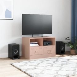 TV-benk rosa 67x39x44 cm stål