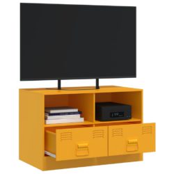 TV-benk sennepsgul 67x39x44 cm stål