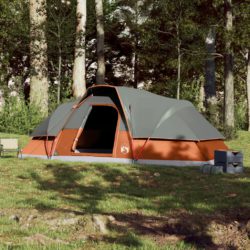 Kuppeltelt for camping 9 personer oransje vanntett