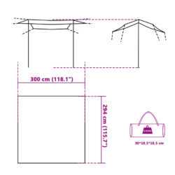 Campingpresenning grå og oransje 300×294 cm vanntett