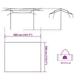 Campingpresenning grå og oransje 360×294 cm vanntett