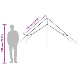 Campingpresenning grå og oransje 500×294 cm vanntett