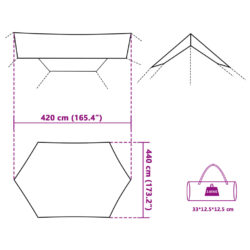 Campingpresenning blå 420×440 cm vanntett