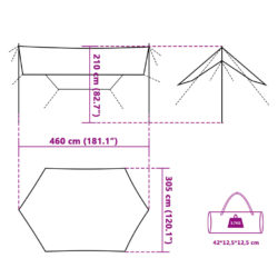 Campingpresenning blå 460x305x210 cm vanntett