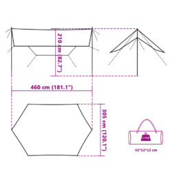 Campingpresenning grønn 460x305x210 cm vanntett