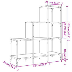 Bokhylle sonoma eik 92x30x102 cm konstruert tre