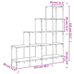 Bokhylle sonoma eik 122x30x132 cm konstruert tre