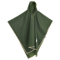 Regnponcho med hette 2-i-1 design grønn 223×145 cm