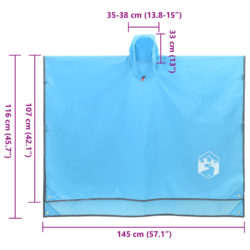 Regnponcho med hette 2-i-1 design 223×145 cm