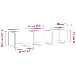 Veggskap sonoma eik 75x18x16,5 cm konstruert tre