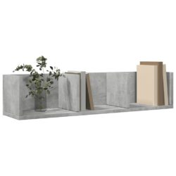 Veggskap 2 stk betonggrå 75x18x16,5 cm konstruert tre