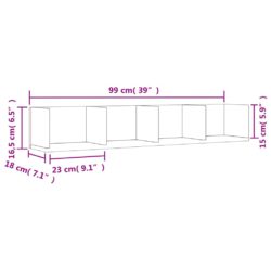 Veggskap hvit 99x18x16,5 cm konstruert tre