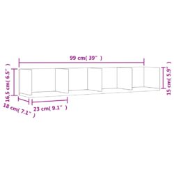 Veggskap svart 99x18x16,5 cm konstruert tre