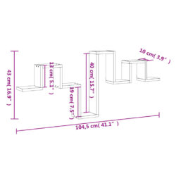 Vegghylle hvit 104,5x10x43 cm sponplate