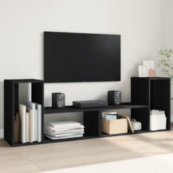 TV-benker 2 stk svart 75x30x50 cm konstruert tre