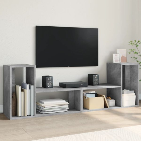 TV-benker 2 stk betonggrå 75x30x50 cm konstruert tre