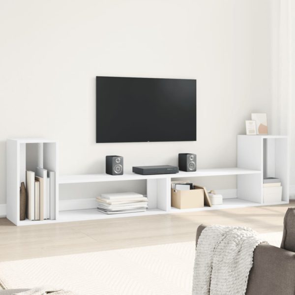 TV-benker 2 stk hvit 100x30x50 cm konstruert tre