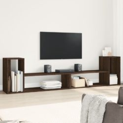 TV-benker 2 stk brun eik 100x30x50 cm konstruert tre