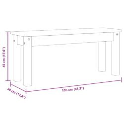 Spisebenk Panama grå 105x30x45 cm heltre furu