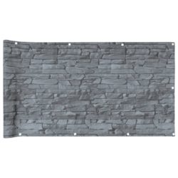 Balkongskjerm med steinutseende grå 300×75 cm PVC